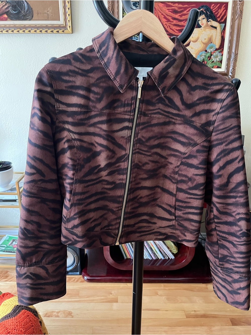 Zara Black Lined Coat with Brown Outer